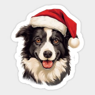 Border Collie Christmas Sticker